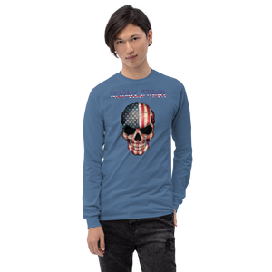 RUSA "RUSACLOTHING SKULL USA" Men’s Long Sleeve Shirt