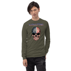 RUSA "RUSACLOTHING SKULL USA" Men’s Long Sleeve Shirt