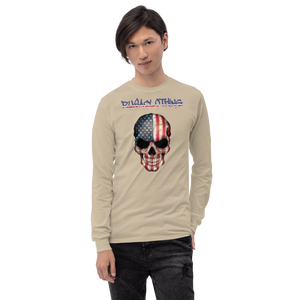 RUSA "RUSACLOTHING SKULL USA" Men’s Long Sleeve Shirt