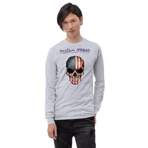 RUSA "RUSACLOTHING SKULL USA" Men’s Long Sleeve Shirt
